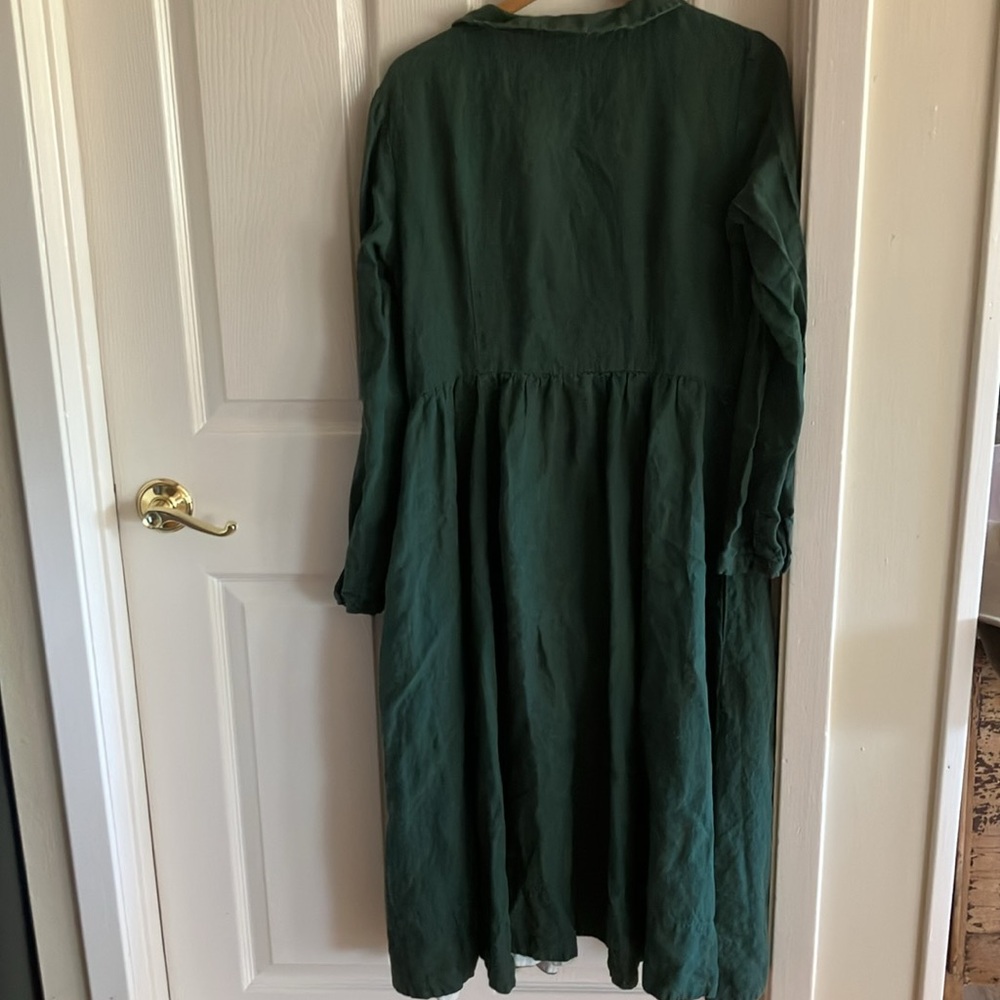 Son de Flor Large Classic Dress with Peter Pan Collar Long Sleeve Green - Picture 8 of 10